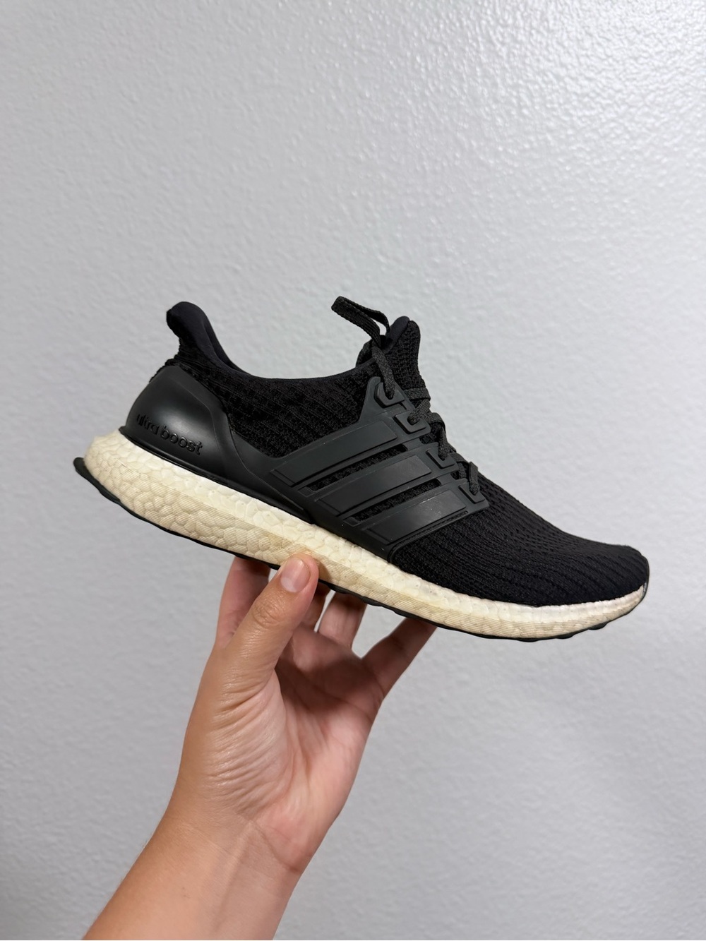 adidas Black Knit UltraBoost with Cream Midsole